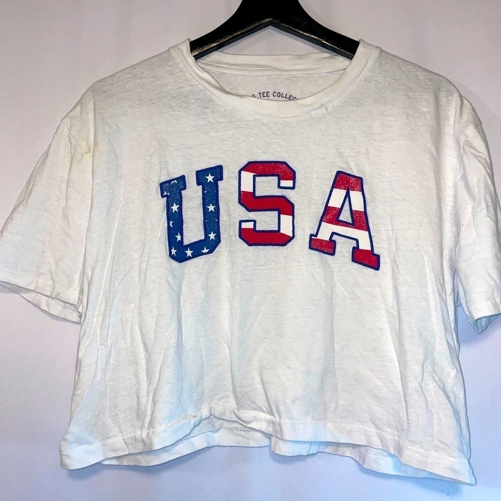 Aeropostale USA Logo Crop Top T-shirt. Womens size Large